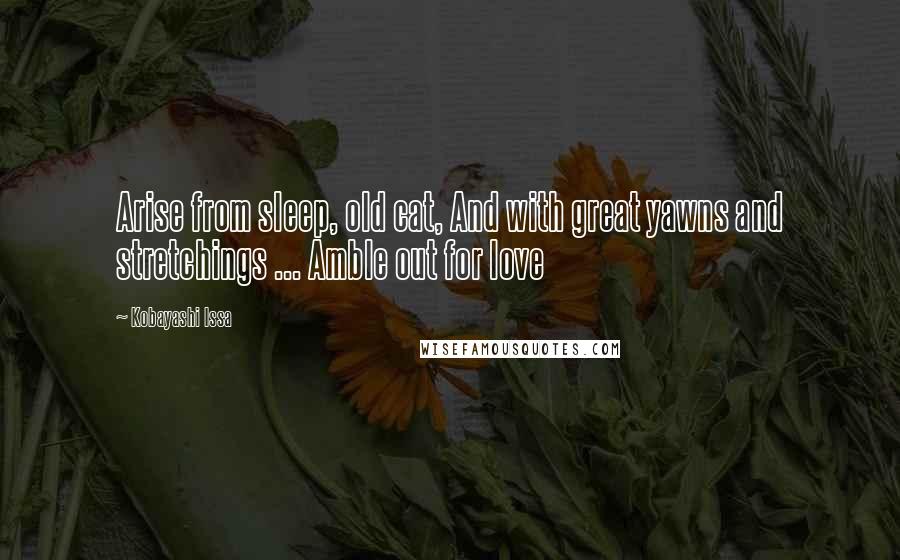 Kobayashi Issa Quotes: Arise from sleep, old cat, And with great yawns and stretchings ... Amble out for love