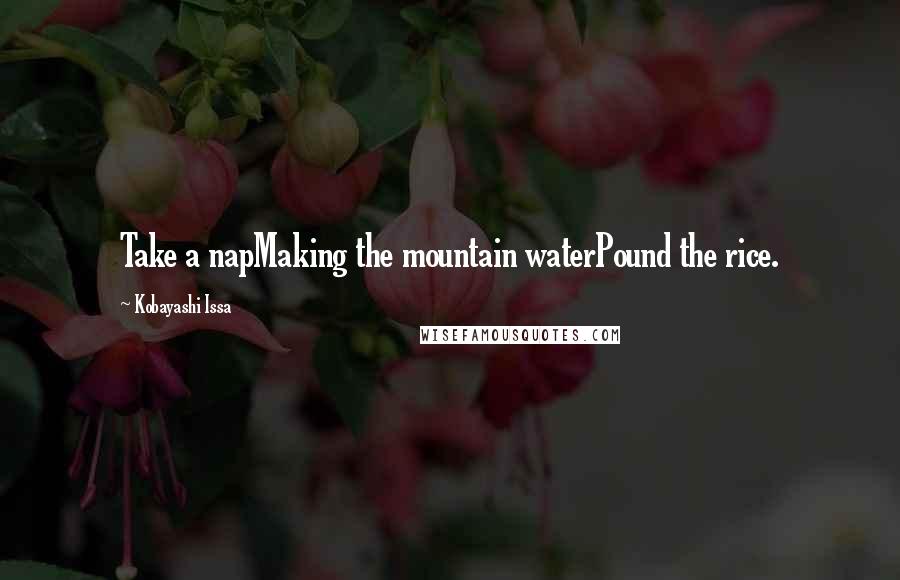 Kobayashi Issa Quotes: Take a napMaking the mountain waterPound the rice.