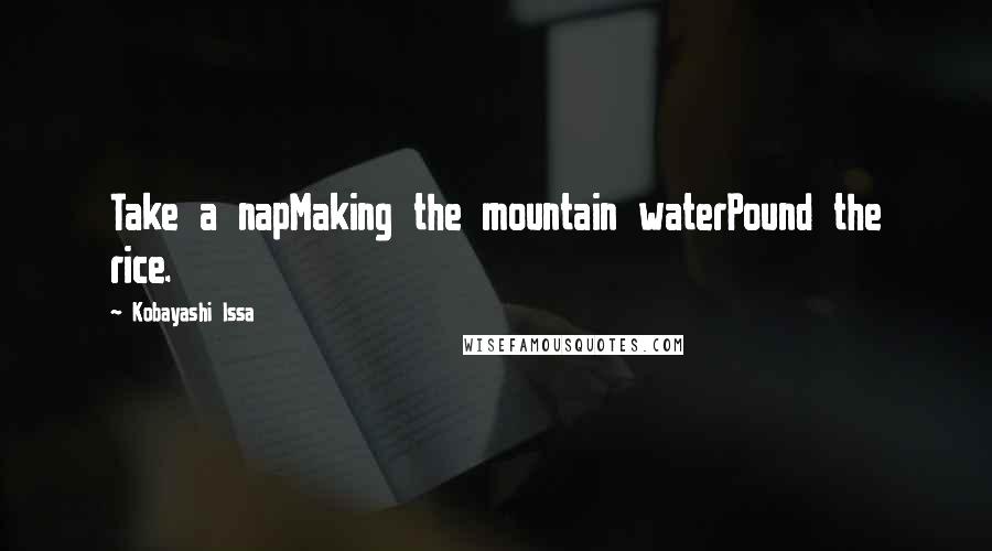 Kobayashi Issa Quotes: Take a napMaking the mountain waterPound the rice.