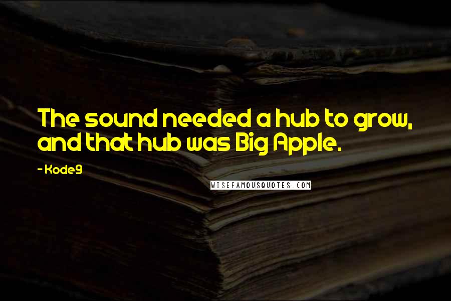 Kode9 Quotes: The sound needed a hub to grow, and that hub was Big Apple.