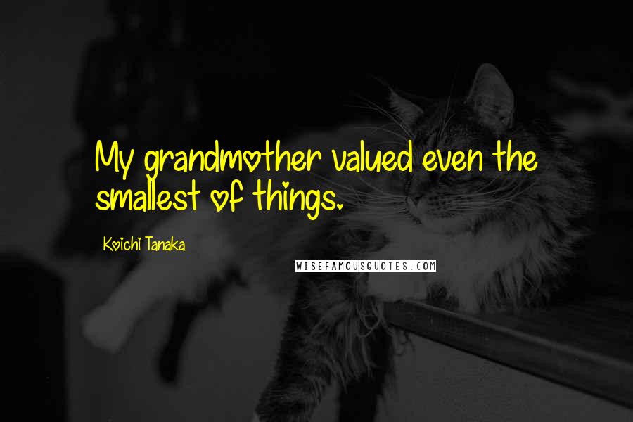Koichi Tanaka Quotes: My grandmother valued even the smallest of things.