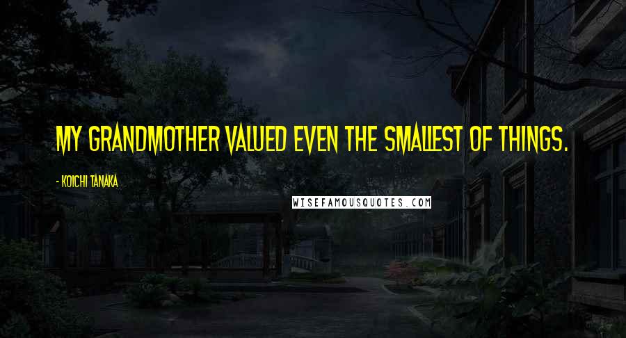 Koichi Tanaka Quotes: My grandmother valued even the smallest of things.
