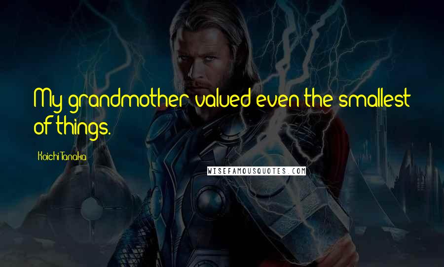 Koichi Tanaka Quotes: My grandmother valued even the smallest of things.