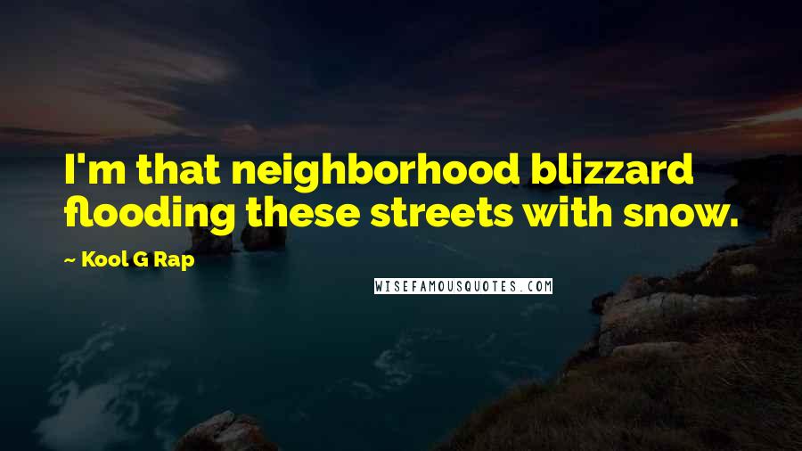Kool G Rap Quotes: I'm that neighborhood blizzard flooding these streets with snow.