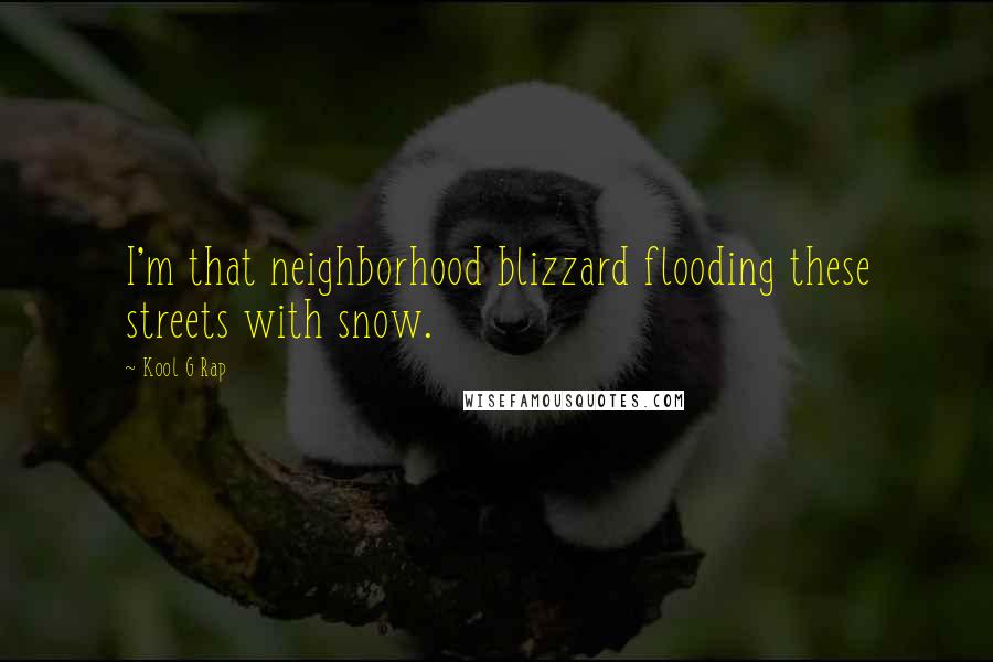 Kool G Rap Quotes: I'm that neighborhood blizzard flooding these streets with snow.