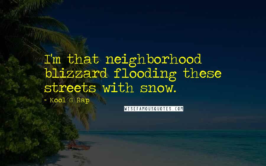 Kool G Rap Quotes: I'm that neighborhood blizzard flooding these streets with snow.