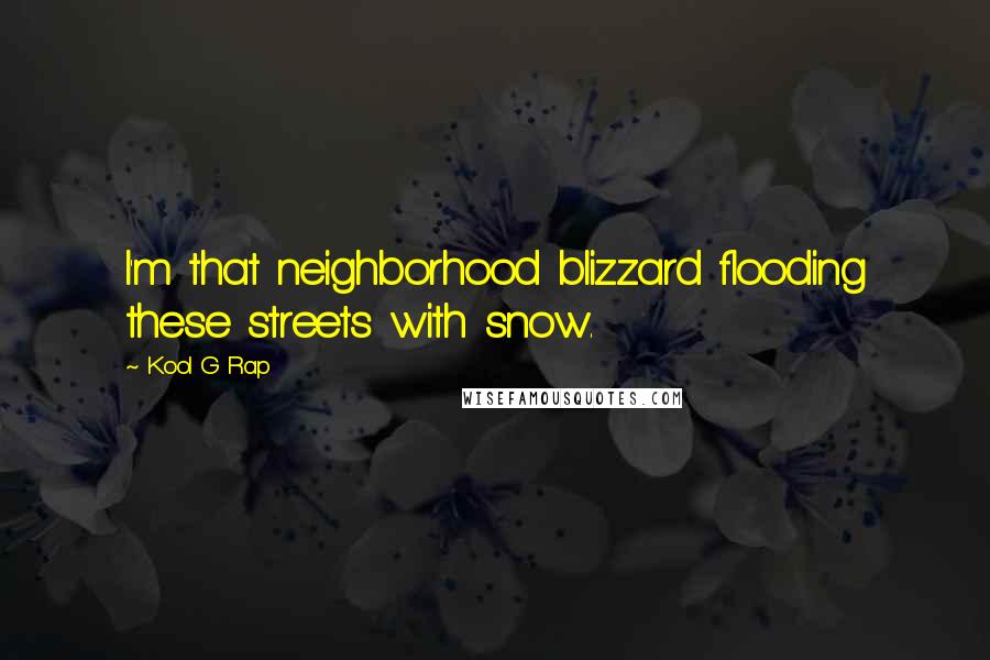 Kool G Rap Quotes: I'm that neighborhood blizzard flooding these streets with snow.
