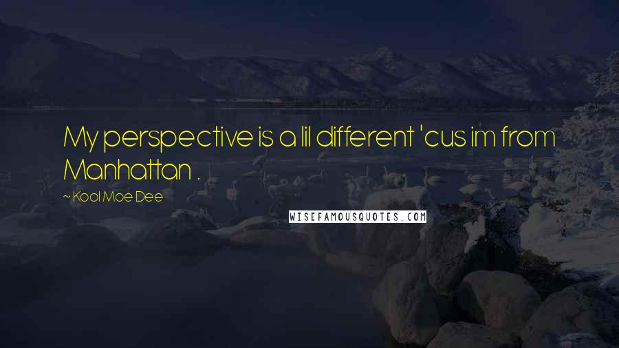 Kool Moe Dee Quotes: My perspective is a lil different 'cus im from Manhattan .