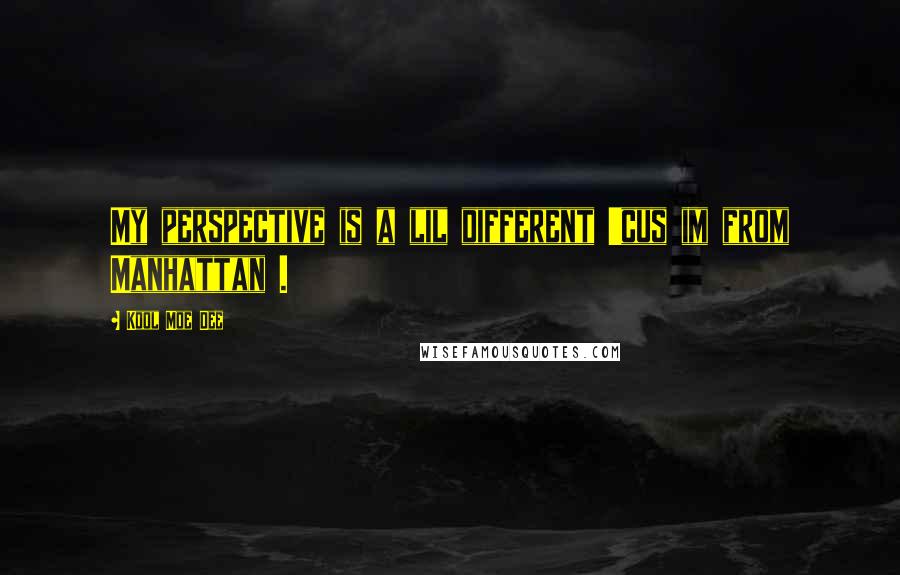 Kool Moe Dee Quotes: My perspective is a lil different 'cus im from Manhattan .