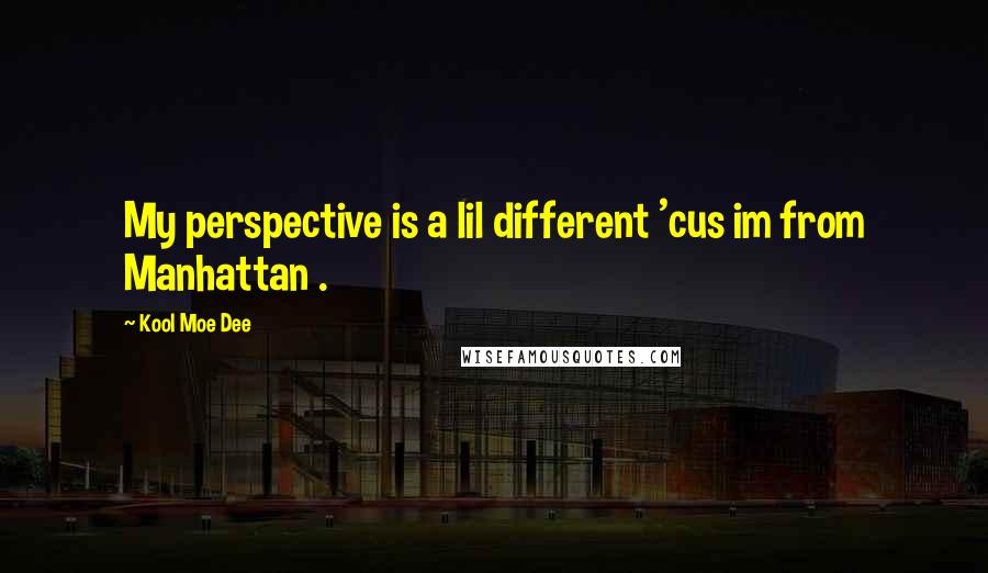 Kool Moe Dee Quotes: My perspective is a lil different 'cus im from Manhattan .