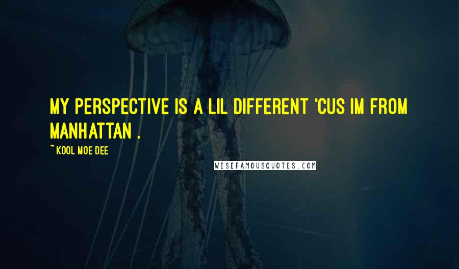 Kool Moe Dee Quotes: My perspective is a lil different 'cus im from Manhattan .