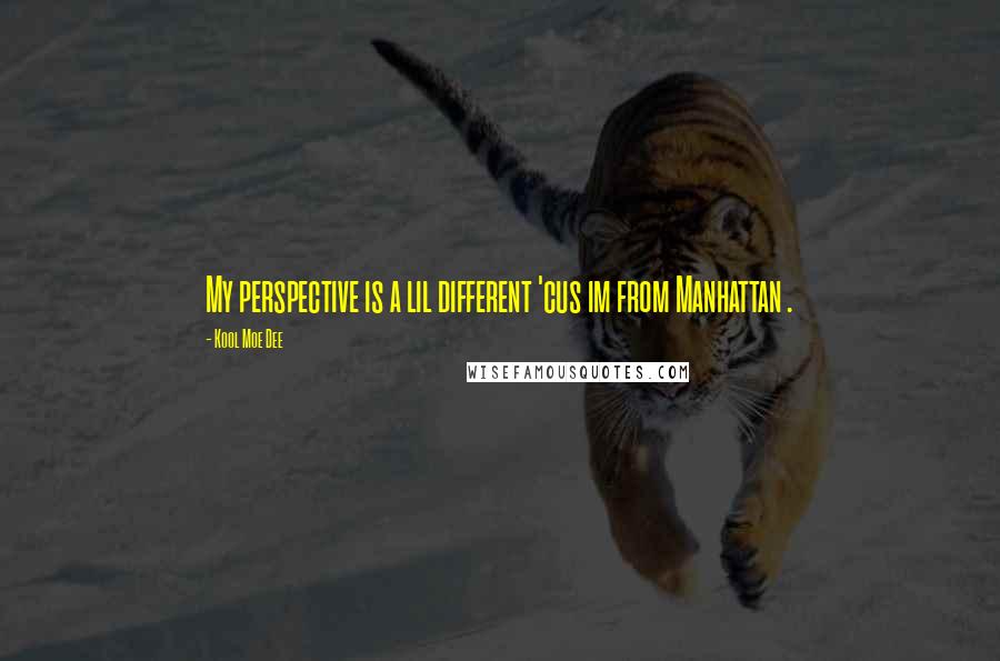 Kool Moe Dee Quotes: My perspective is a lil different 'cus im from Manhattan .