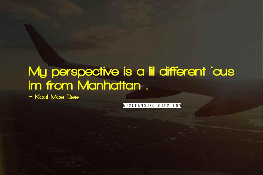 Kool Moe Dee Quotes: My perspective is a lil different 'cus im from Manhattan .