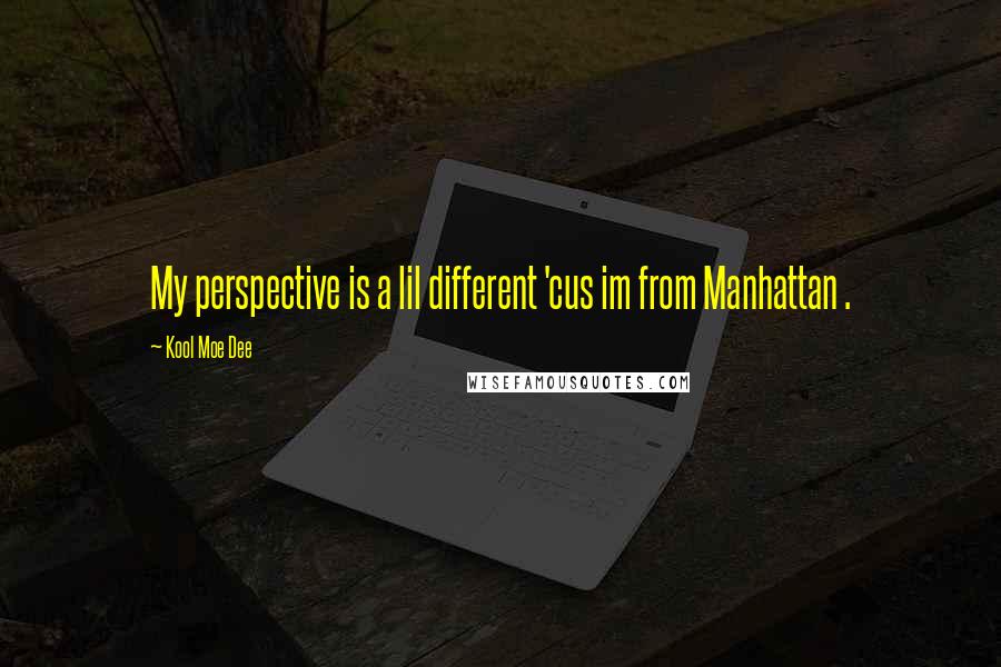 Kool Moe Dee Quotes: My perspective is a lil different 'cus im from Manhattan .