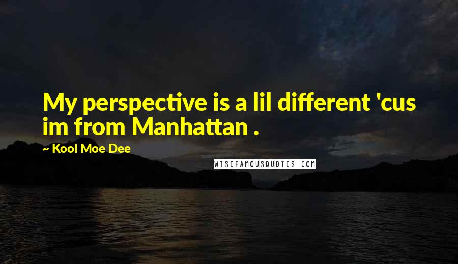 Kool Moe Dee Quotes: My perspective is a lil different 'cus im from Manhattan .