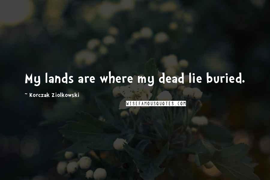 Korczak Ziolkowski Quotes: My lands are where my dead lie buried.