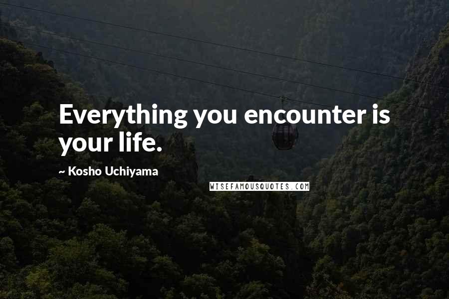 Kosho Uchiyama Quotes: Everything you encounter is your life.
