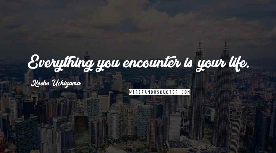 Kosho Uchiyama Quotes: Everything you encounter is your life.