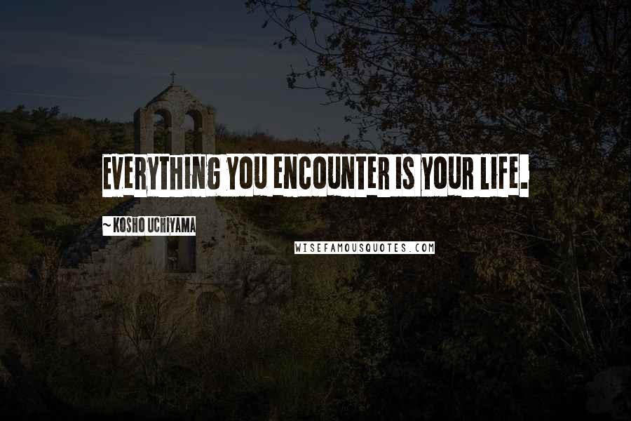 Kosho Uchiyama Quotes: Everything you encounter is your life.