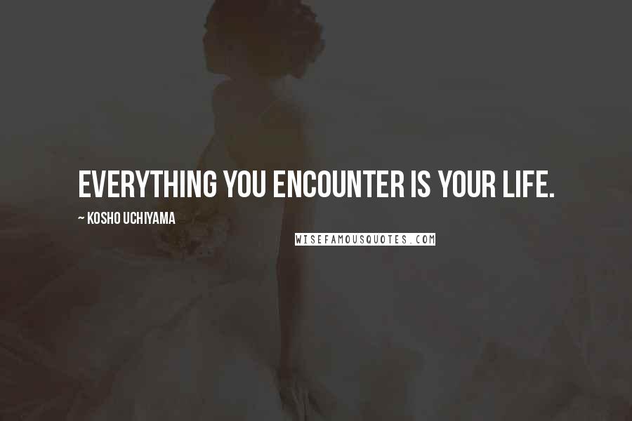 Kosho Uchiyama Quotes: Everything you encounter is your life.
