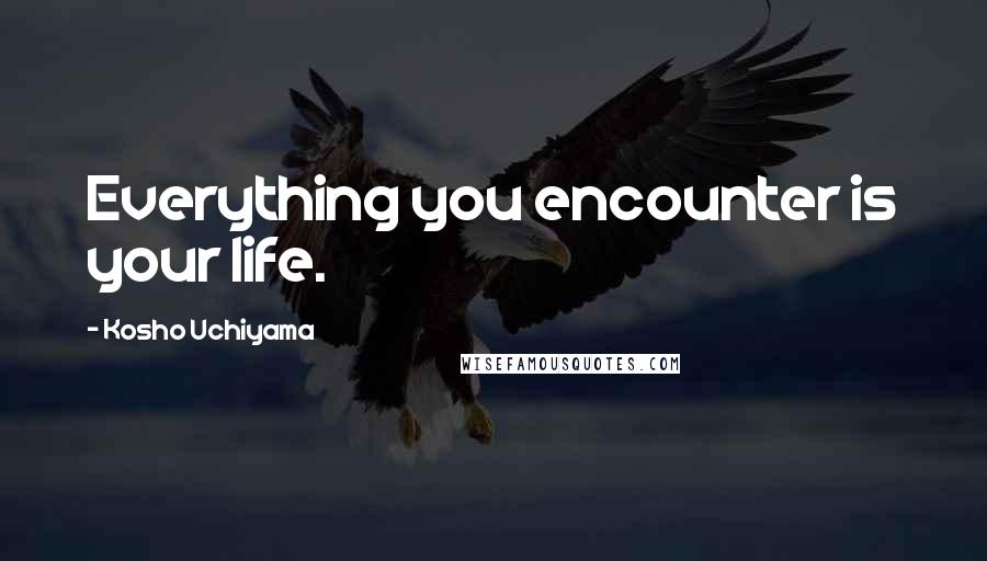 Kosho Uchiyama Quotes: Everything you encounter is your life.