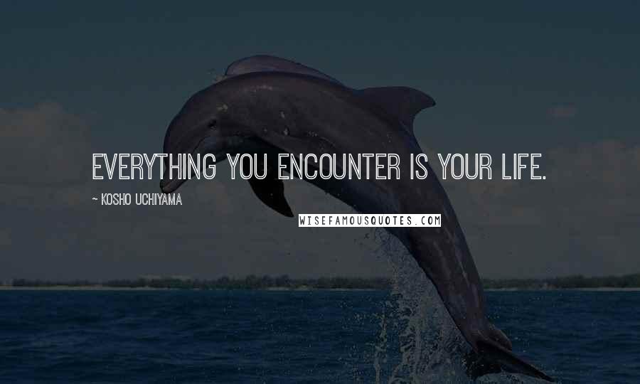 Kosho Uchiyama Quotes: Everything you encounter is your life.