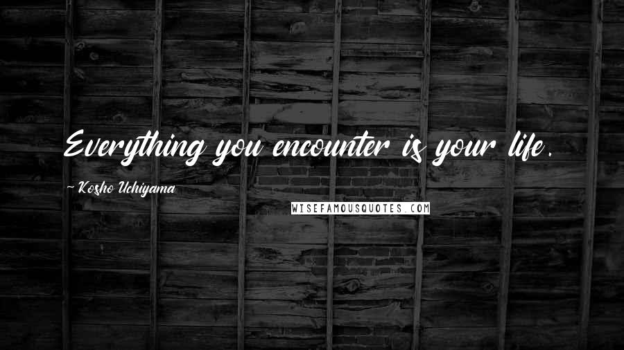 Kosho Uchiyama Quotes: Everything you encounter is your life.