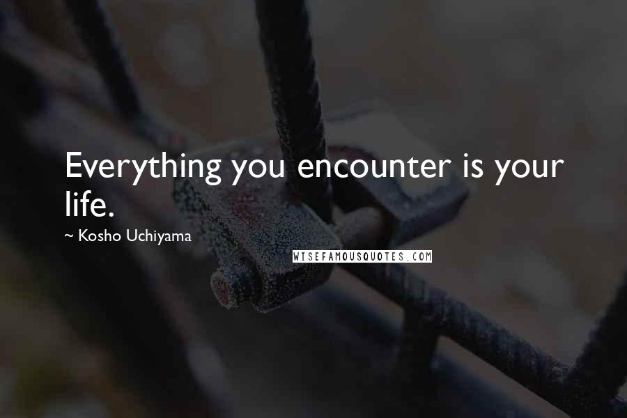 Kosho Uchiyama Quotes: Everything you encounter is your life.
