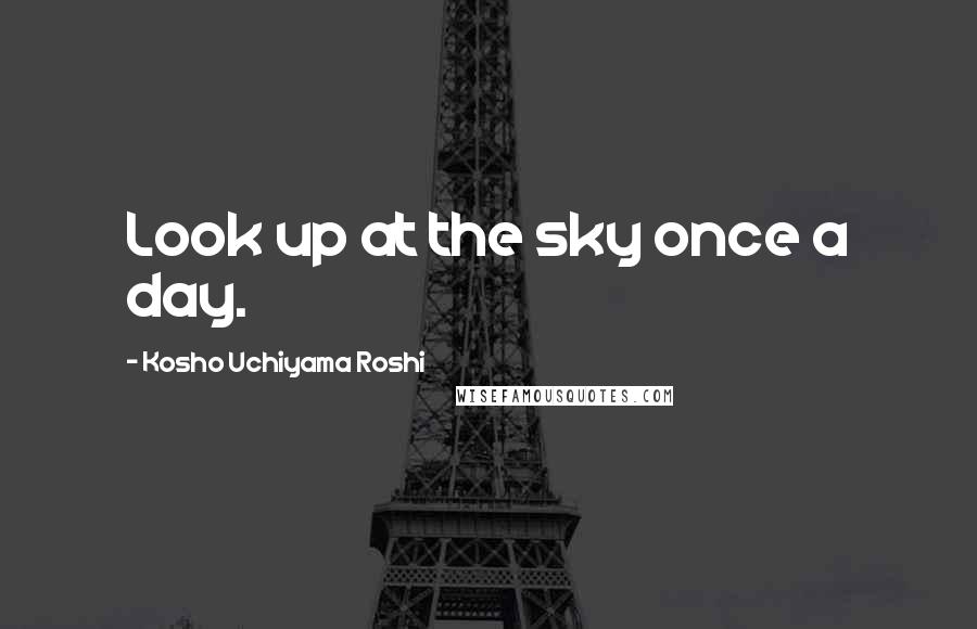 Kosho Uchiyama Roshi Quotes: Look up at the sky once a day.