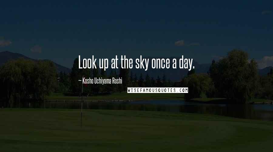 Kosho Uchiyama Roshi Quotes: Look up at the sky once a day.