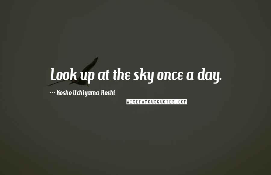 Kosho Uchiyama Roshi Quotes: Look up at the sky once a day.