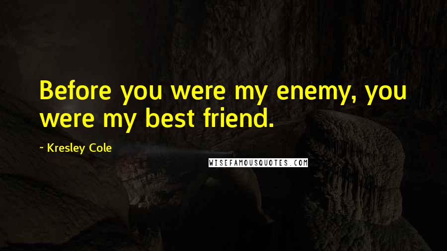 Kresley Cole Quotes: Before you were my enemy, you were my best friend.