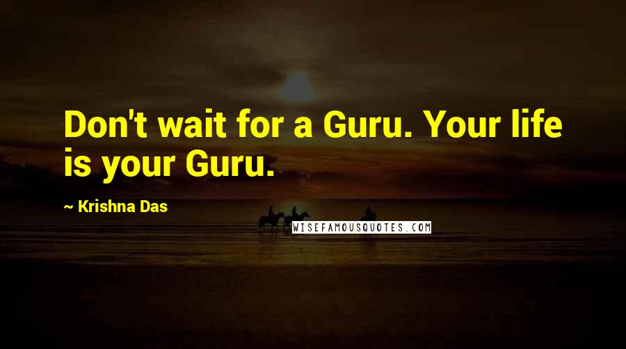 Krishna Das Quotes: Don't wait for a Guru. Your life is your Guru.