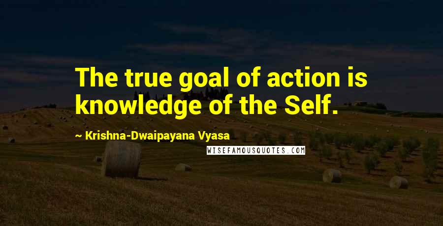 Krishna-Dwaipayana Vyasa Quotes: The true goal of action is knowledge of the Self.
