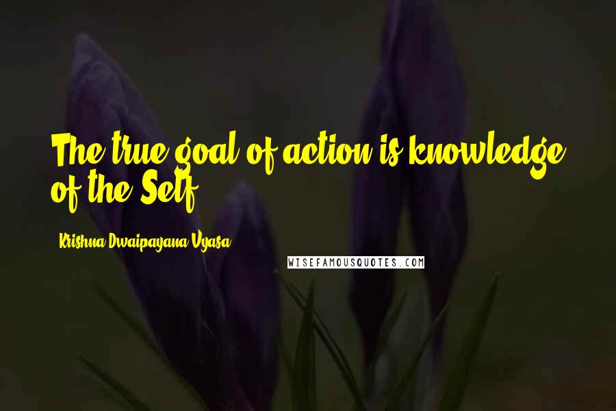 Krishna-Dwaipayana Vyasa Quotes: The true goal of action is knowledge of the Self.