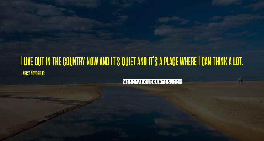 Krist Novoselic Quotes: I live out in the country now and it's quiet and it's a place where I can think a lot.