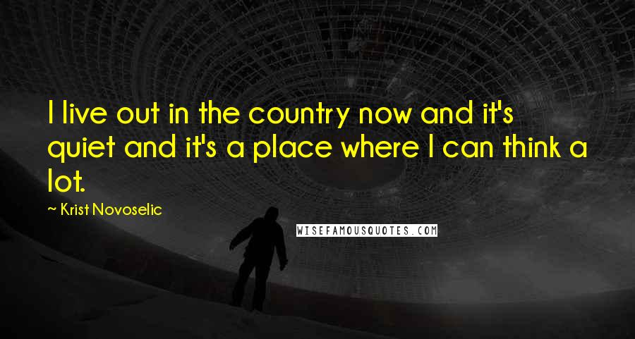 Krist Novoselic Quotes: I live out in the country now and it's quiet and it's a place where I can think a lot.