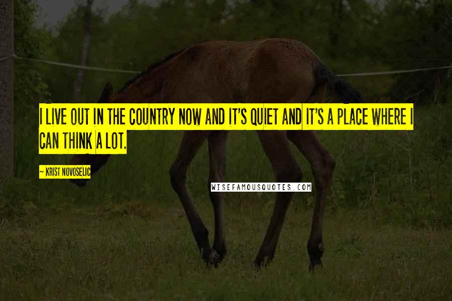 Krist Novoselic Quotes: I live out in the country now and it's quiet and it's a place where I can think a lot.