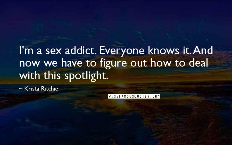 Krista Ritchie Quotes: I'm a sex addict. Everyone knows it. And now we have to figure out how to deal with this spotlight.