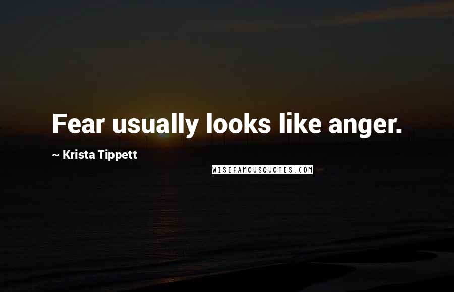 Krista Tippett Quotes: Fear usually looks like anger.