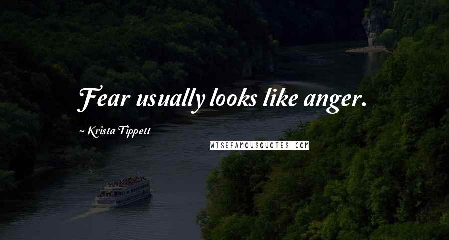 Krista Tippett Quotes: Fear usually looks like anger.