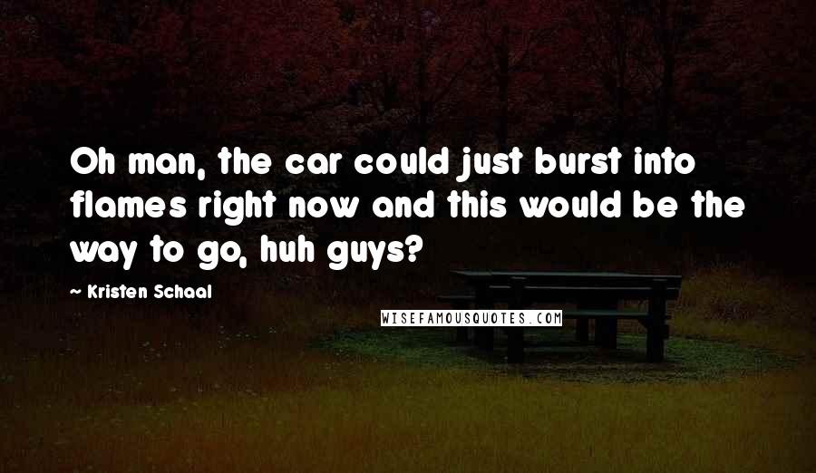 Kristen Schaal Quotes: Oh man, the car could just burst into flames right now and this would be the way to go, huh guys?