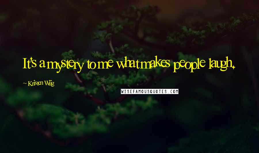 Kristen Wiig Quotes: It's a mystery to me what makes people laugh.