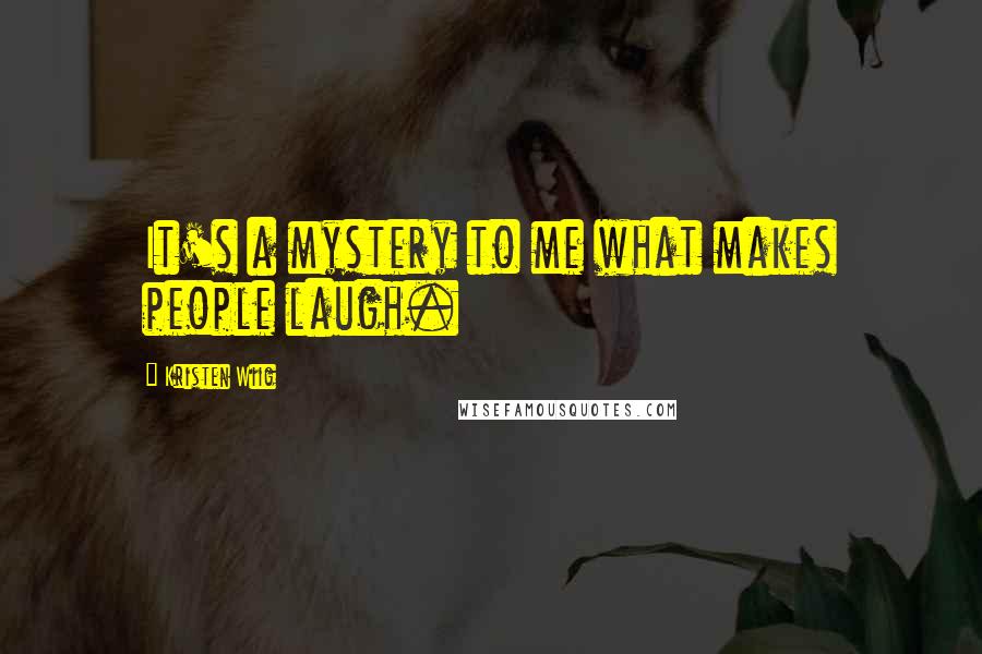 Kristen Wiig Quotes: It's a mystery to me what makes people laugh.