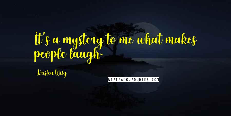 Kristen Wiig Quotes: It's a mystery to me what makes people laugh.