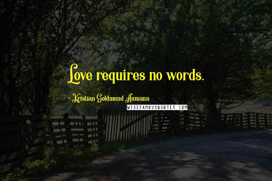 Kristian Goldmund Aumann Quotes: Love requires no words.