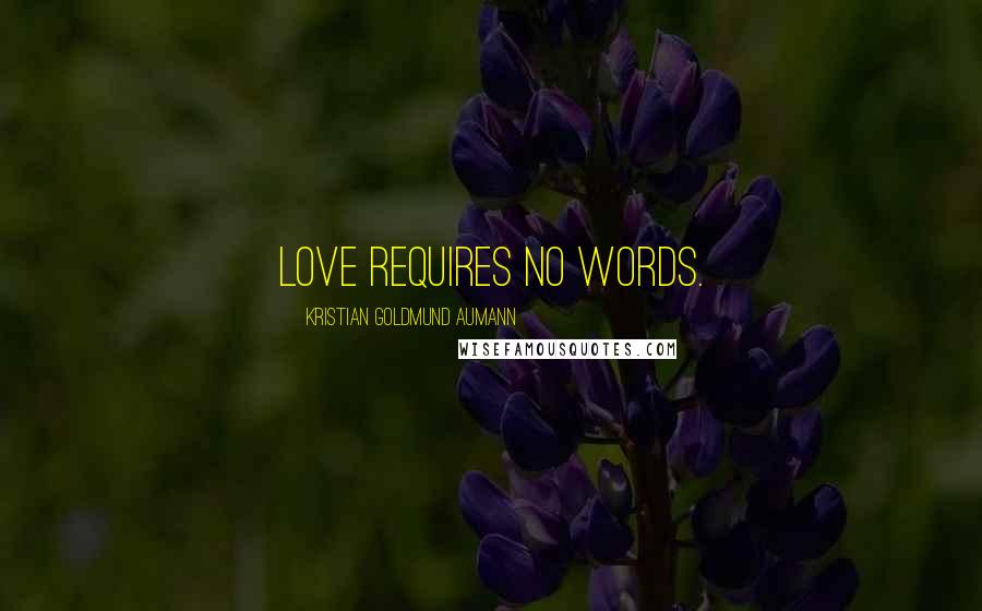 Kristian Goldmund Aumann Quotes: Love requires no words.