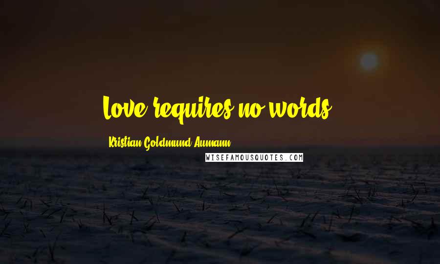 Kristian Goldmund Aumann Quotes: Love requires no words.
