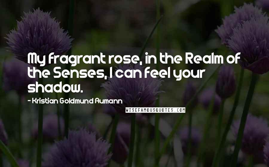 Kristian Goldmund Aumann Quotes: My fragrant rose, in the Realm of the Senses, I can feel your shadow.