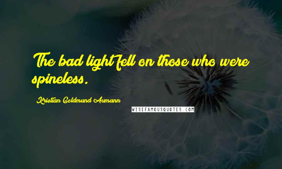 Kristian Goldmund Aumann Quotes: The bad light fell on those who were spineless.